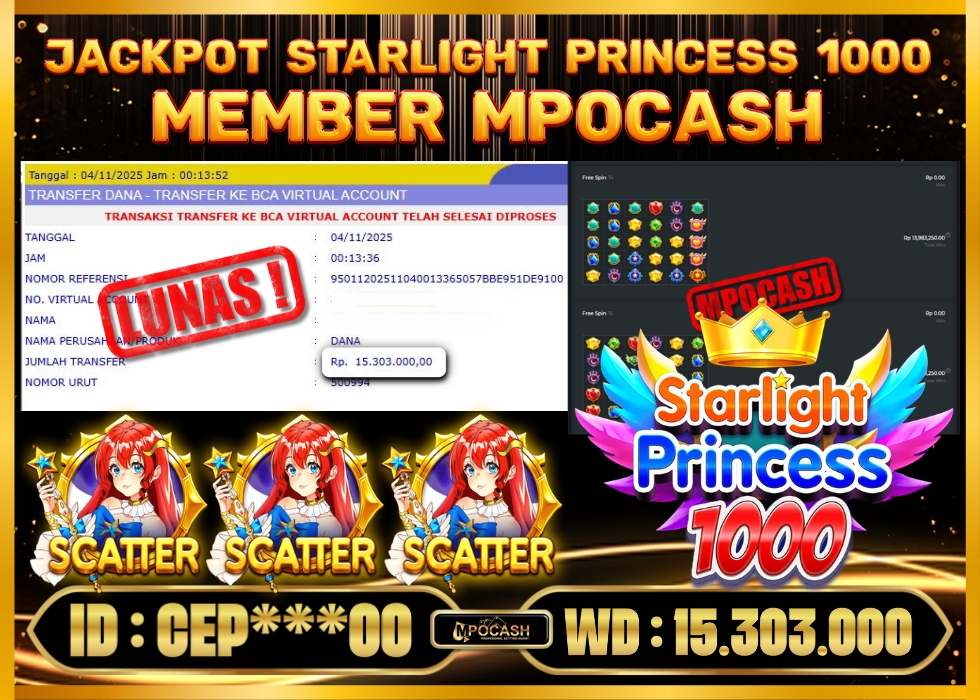 MPOCASH JACKPOT STARLIGHT PRINCESS 1000
